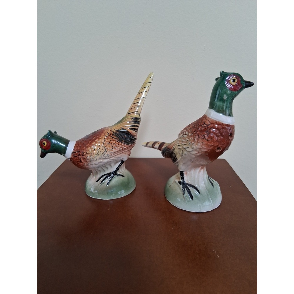 Ucagco Pheasant Salt & Pepper Shakers, Vintage, Made in Japan